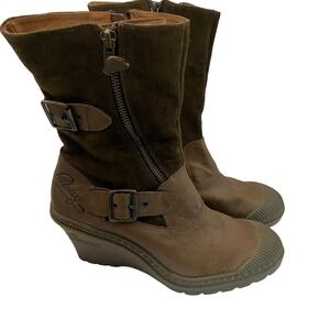 PATAUGAS Garou Leather Boot Moto Suede Wedge NWT Size 38 EU 6.5 US